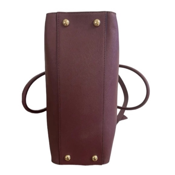 Michael Kors Large Merlot Hamilton Traveler Saffiano Leather Tote Bag - Picture 13 of 15